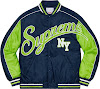 contrast script varsity jacket