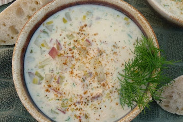 Sheepshead (Fish) Chowder with Leeks, Fresh Dill and Lemon
