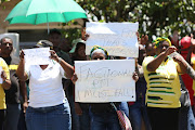 29, January 2018. Protesters outside Durban  ANC offices complaining about the new PTT. 