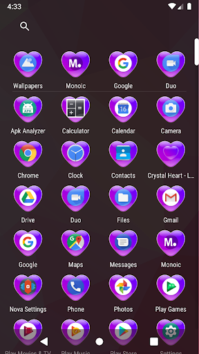 Crystal Heart - Lilac Icon Mask for Nova Launcher