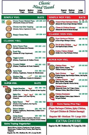 Pizza Yum menu 