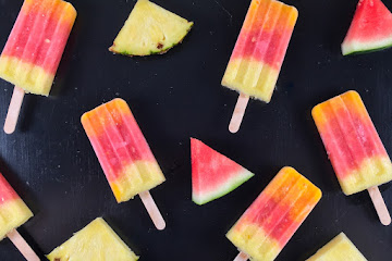 Watermelon Ice Lollies with Mango and Pineapple