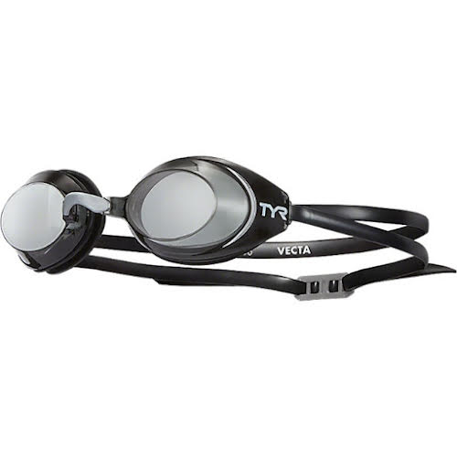 TYR Vecta Racing Adult Swim Goggles - Black/Black Smoke Lens