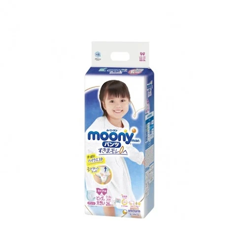 Tã quần bé gái Moony XXL26 bịch 26 miếng