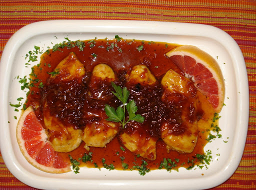 Chicken in Grapefruit sauce.