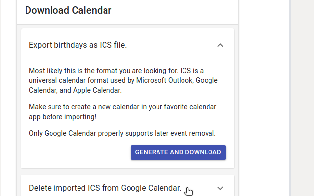 Birthday Calendar Exporter for Facebook Preview image 1