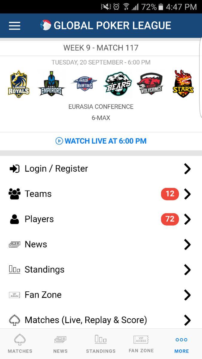 Global Poker League GPL.TV Screen 1