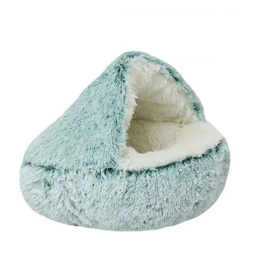 Cat Nest Accessories Round Warm Cats Bed Pet Products House Supplies Sleeping Bag Winter Long Plush Cat Stuff Bed For Sm