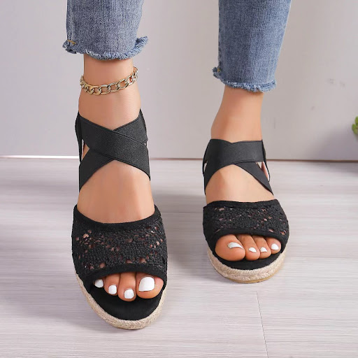Title 2, Womens Lace Hollow Sandals Summer Fashion Hemp...