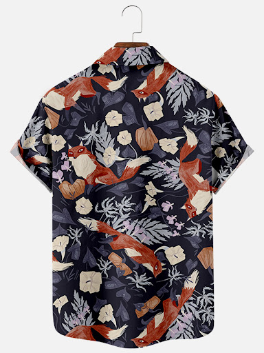 Title 3, Mens Fox 3D Digital Print Loose Short-sleeved ...