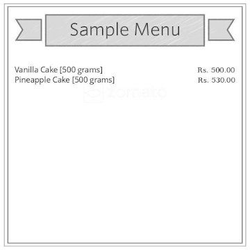 Royal Cakes menu 