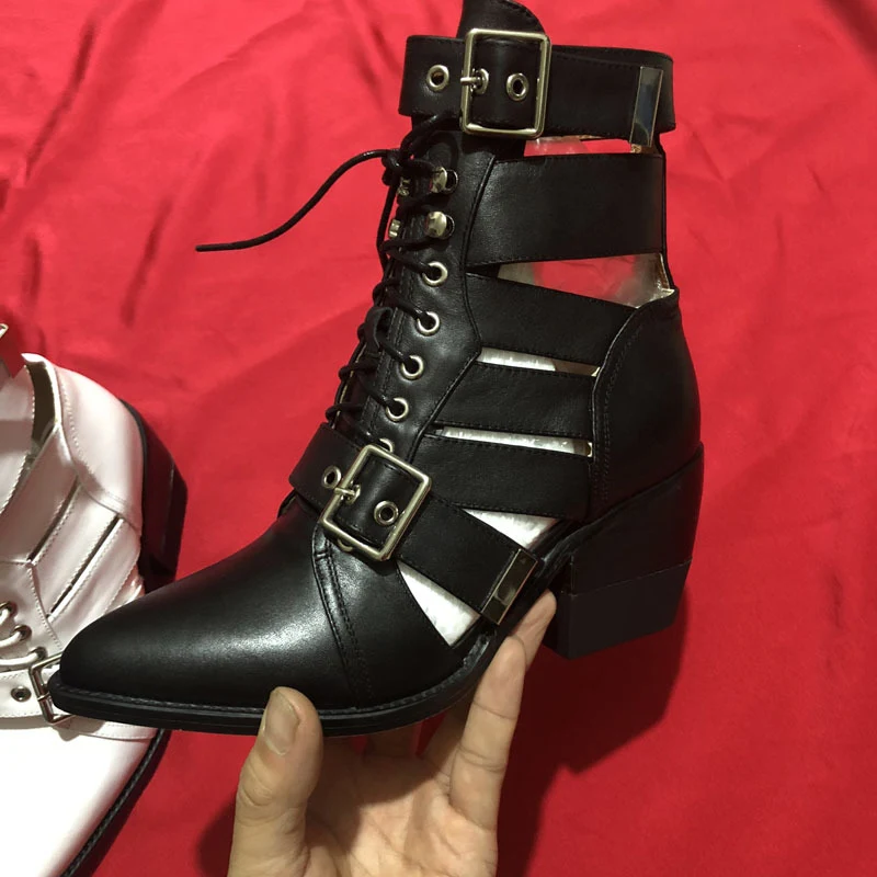 Stiefel mit Schnalle und Chunky-Absatz, spitzer Zehenpartie, Plus Size Schuhe