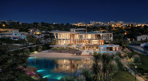Prestige land for sale in Albufeira (Portugal) - Modern villa with pool and artificial lake