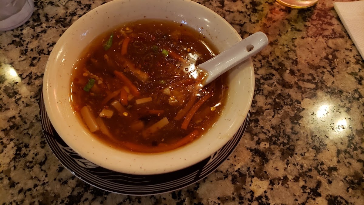 My husband got hot-and-sour soup (I didn't ask if it was gf)