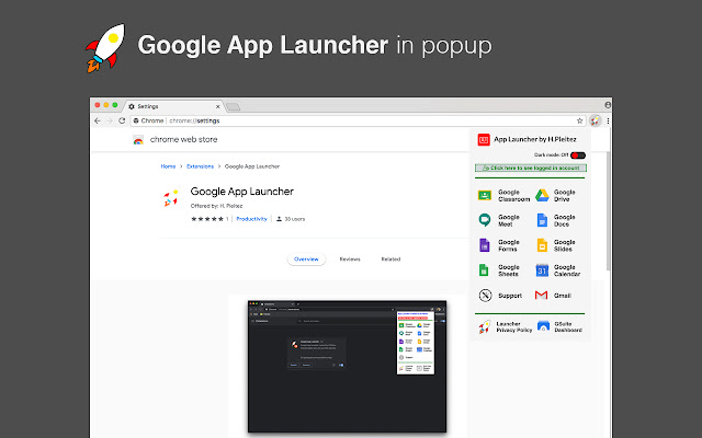 Google App Launcher chrome extension