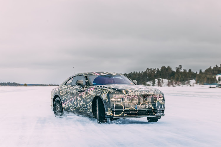 The first all-electric Rolls Royce named Spectre has completed winter testing in Arjeplog, Sweden. Picture: SUPPLIED