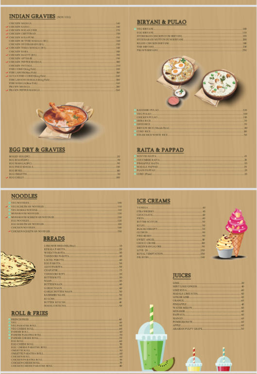 Watheen Multi Cuisine Restaurant menu 