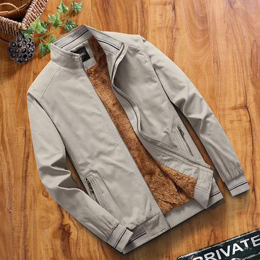 Title 5, Middle-aged mens thickened stand collar jacket...
