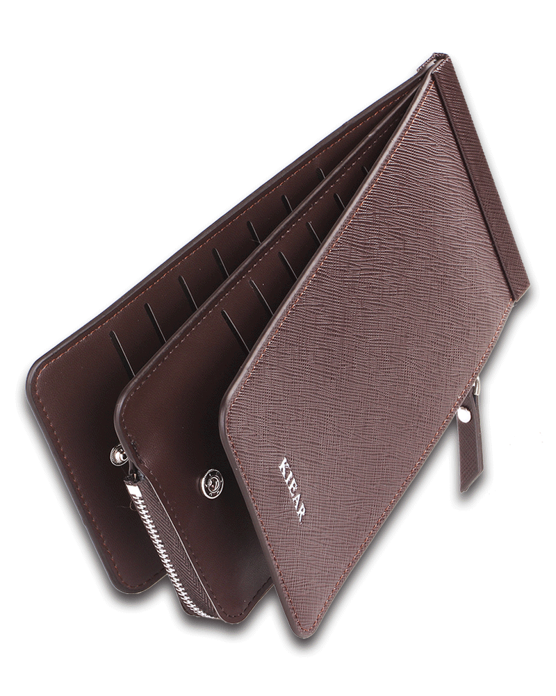 Large Capacity Card Holder for Men and Women Couples, Long Bank Card Credit Card Holder, Multiple Card Slots, Zipper Wal