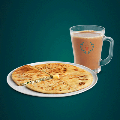 Kesar Elaichi Chai Uni-Flask With Loaded Paneer Paratha Peppy Paratha