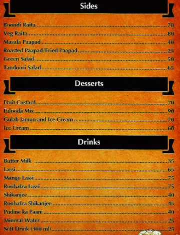 Zero Mile Punjab menu 