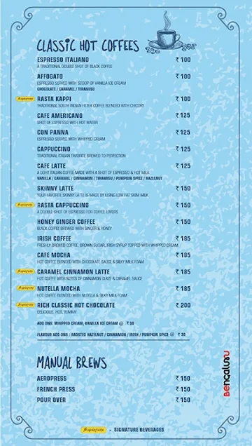 Rasta menu 