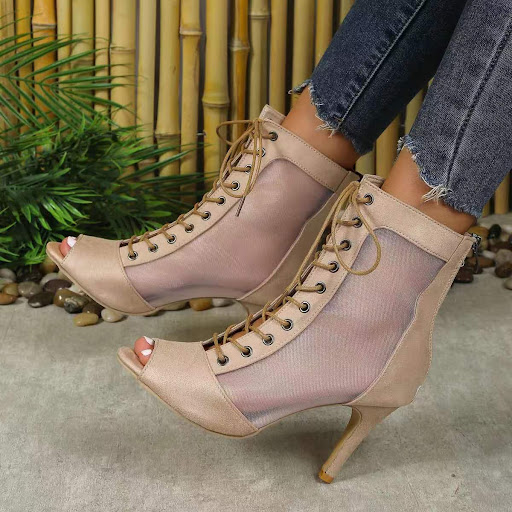 Title 4, Womens Mesh Fish Mouth Sandal Boots, Stiletto ...