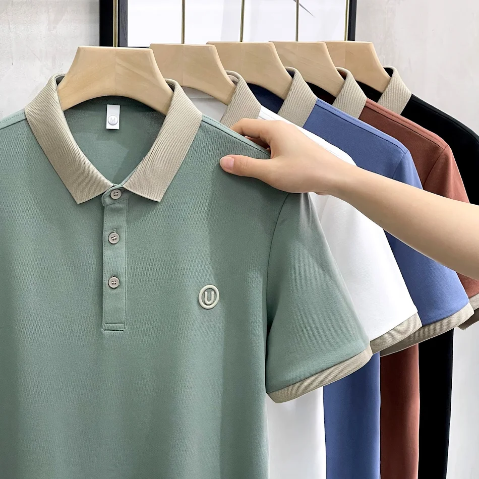 Camisa de manga corta holgada para hombre, delgada, de moda para negocios, transpirable y cómoda para el trabajo y ocasiones casuales.