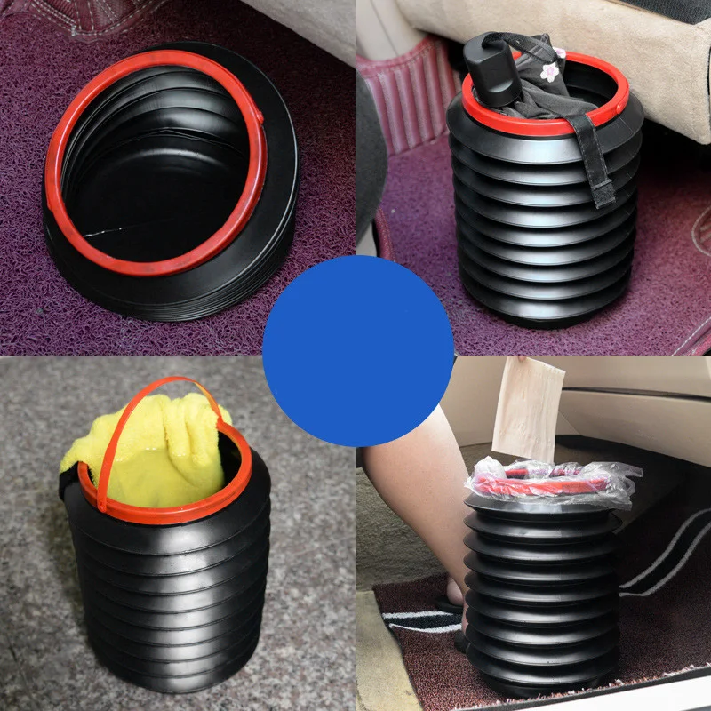 Seau d'eau télescopique pliable multifonctionnel de 4L pour lavage de voiture. Gain de place, pratique et idéal pour laver votre véhicule partout.