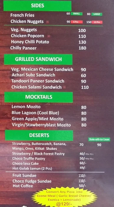 The Burgers Nation menu 