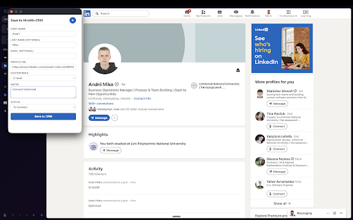 HireMe.CRM Clipper screenshot 1