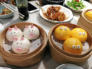 Decorated dumplings and other goodies at the Yum Chá restaurant in Hong Hong.