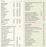 Flaming Wok Restaurant menu 1