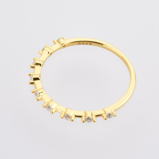 Title 10, Polka Dot Sterling Silver Embedded S925 Thin Ri...