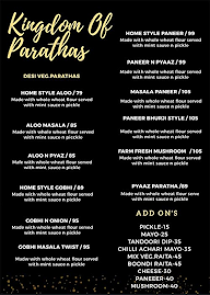 Paratha King menu 1