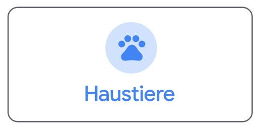 Eine Karte mit dem Symbol für die Kategorie „Haustierpflege“