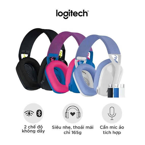 Tai Nghe Game Không Dây Bluetooth Logitech G435 – Mic Ảo Tích Hợp, Siêu Nhẹ, Pc/ Mobile/ Ps5