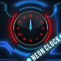 3D Neon Live Clock Wallpaper