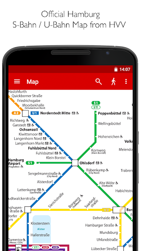 Hamburg Metro HVV Map Route