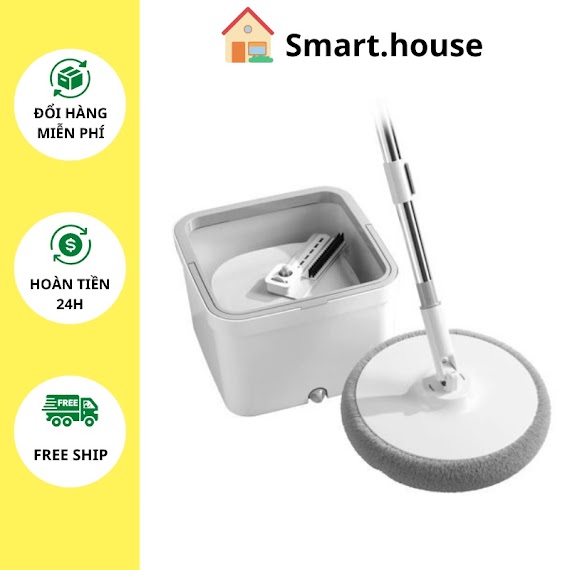 Cây Lau Nhà Tự Vắt Thông Minh Chổi Lau Nhà Tách Nước Bẩn 360 Độ Cao Cấp Thế Hệ Mới Smart House