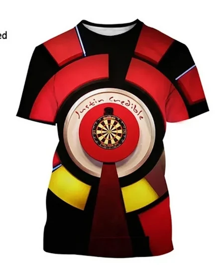 Summer Fashion New Dart Board Throwing Game Men's T-shirt... - 3