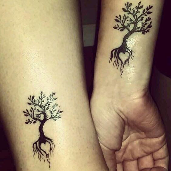 tree tattoos matching