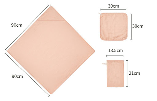 Title 1, Cotton Gauze Childrens Hooded Bath Towel 3-pie...