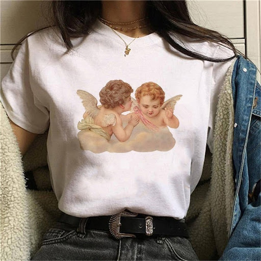 Title 6, Cute Angel Baby Printed Short Sleeves For Lovers