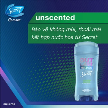 [HSD 01.08.2024] Gel khử mùi và giảm tiết mồ hôi Nữ Secret Unscented Không Mùi 73g