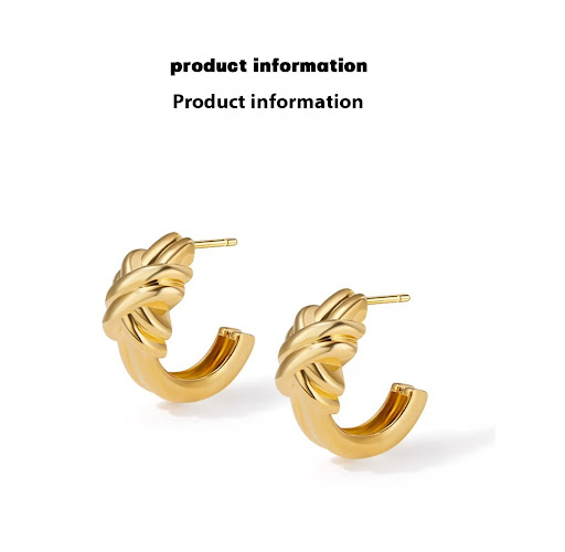 Title 1, Winding C-Shaped Stud Earrings, luxury advanced...