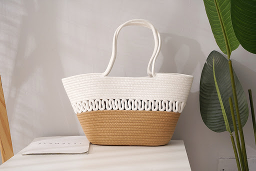 Title 1, Geweven one-shoulder strandtas met grote capaci...