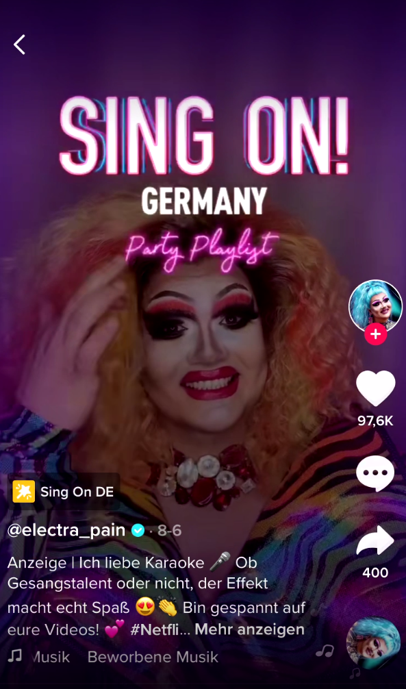 Netflix branded effect TikTok ad example