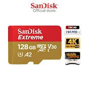 Thẻ Nhớ Microsdxc Sandisk Extreme 128Gb Uhs - I V30 U3 4K Uhd Upto 190Mb/S Mobile Gaming