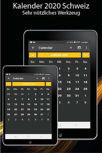 Kalender 2020 schweiz mit feiertagen